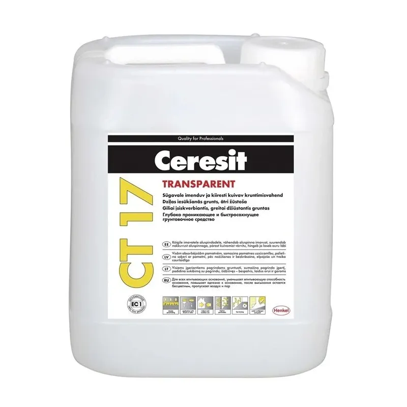 Grunts dziļumgruntis Ceresit CT17, caurspīdīga krās., 5 l