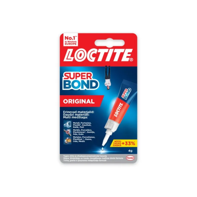 Līme kontakti Loctite Super Bond Original, 0.004 kg, caurspīdīga krās.