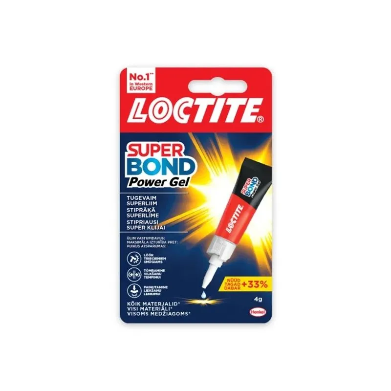 Līme kontakti Loctite Super Bond Power Gel, 0.004 kg, caurspīdīga krās.