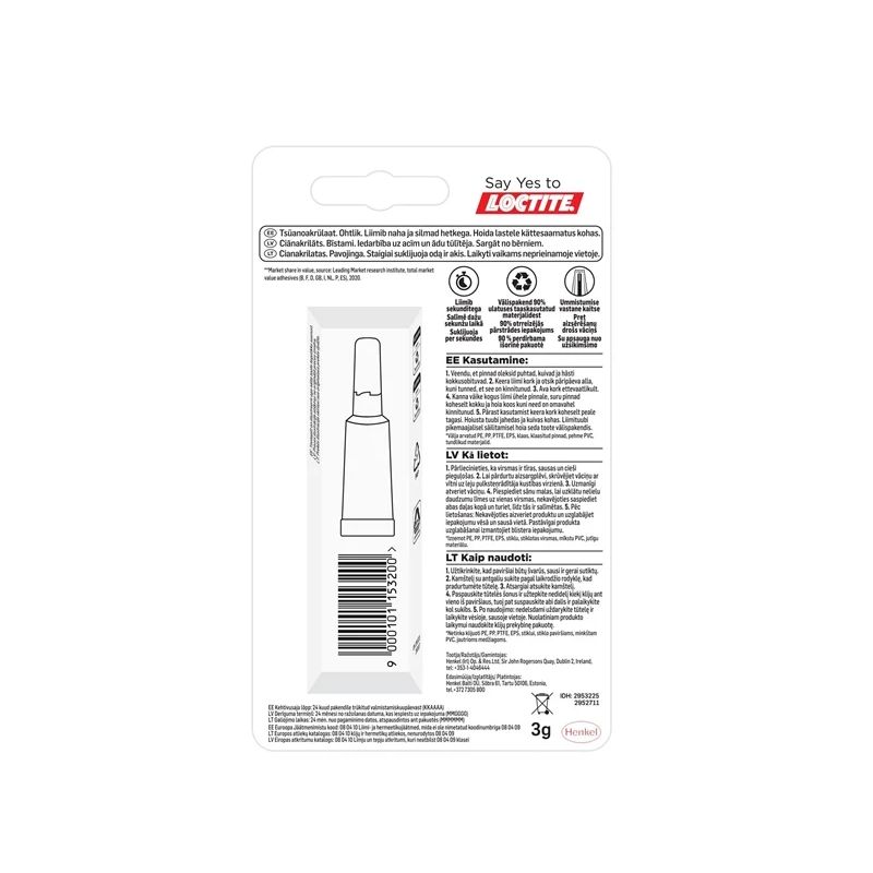 Līme kontakti Loctite Super Bond Pure Gel 3 g