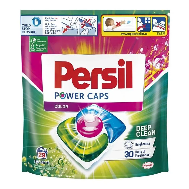 Skalbimo kapsulės Persil Power Caps Color, 29 vnt.