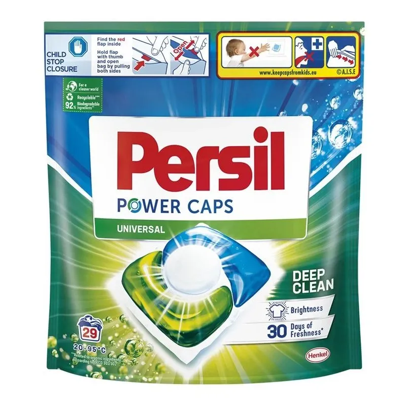 Skalbimo kapsulės Persil Power Caps White, 29 vnt.
