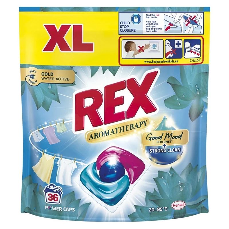 Kapsulas mazgāšanai Rex Almond Oil White. 36 gab.