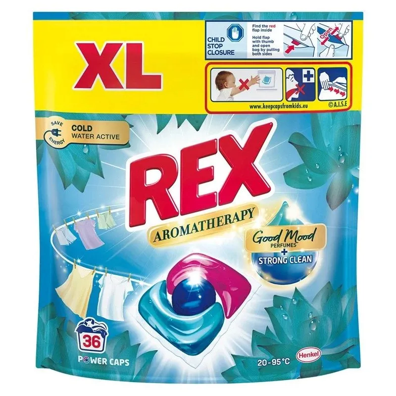 Skalbimo kapsulės Rex Almond Oil White, 36 vnt.
