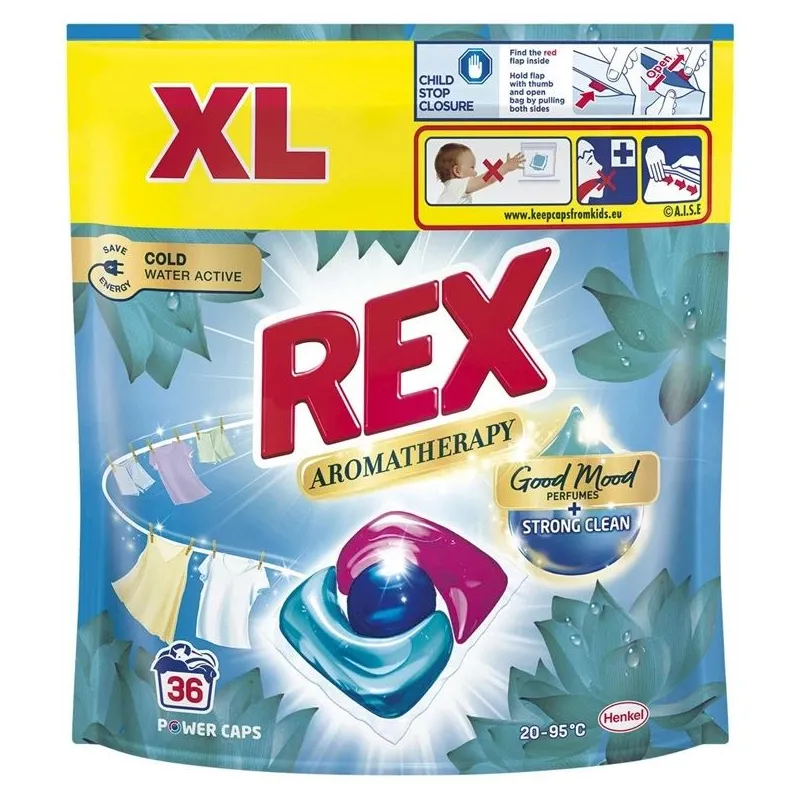 Skalbimo kapsulės Rex Almond Oil White, 36 vnt.