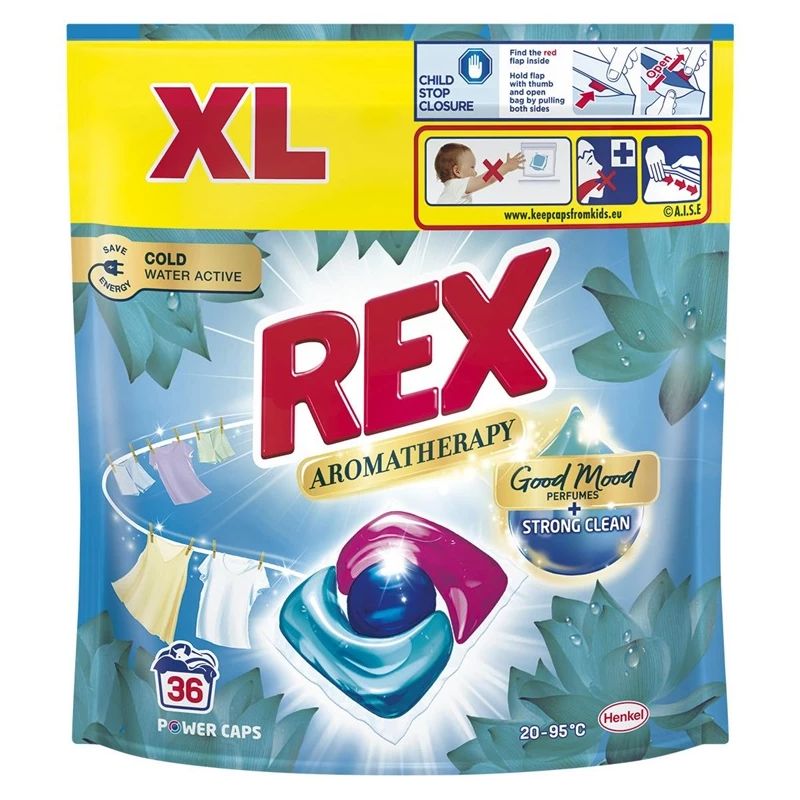 Kapsulas mazgāšanai Rex Almond Oil White. 36 gab.