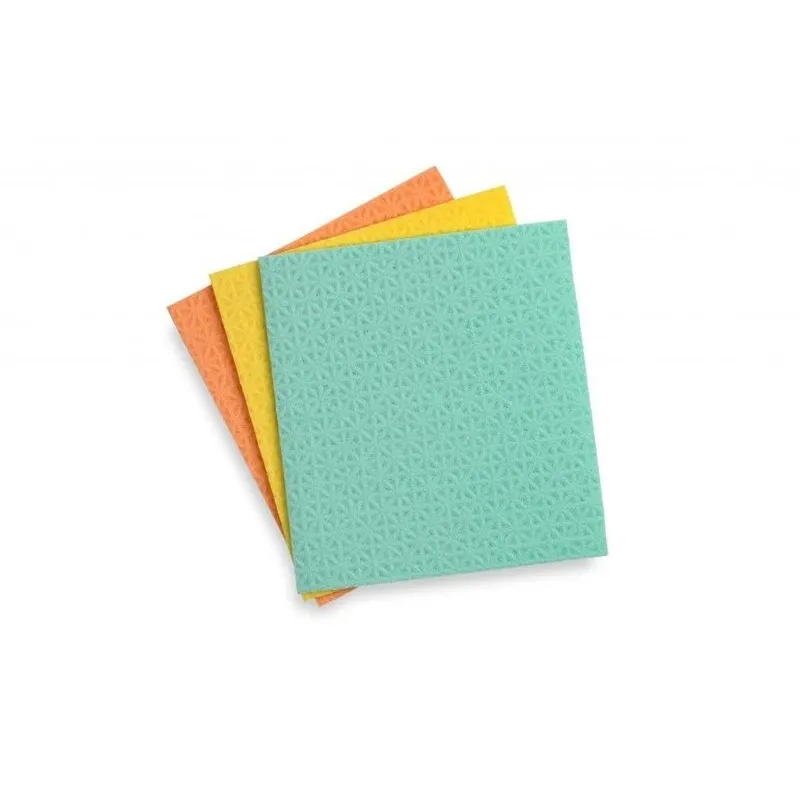 Lupatiņa, virtuvei Spontex Antifungi, dzeltena krās.-oranža krās.-gaiši zila krās., celuloze, 3 gab.