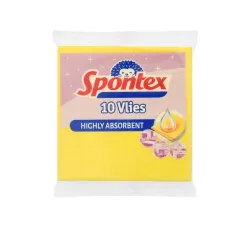 Тряпочка, универсальная Spontex, желтый, полиэстер-вискоза, 10 шт.