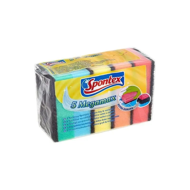 Tīrīšanas sūklis Spontex Megamax, daudzkrāsaina, 5 gab.