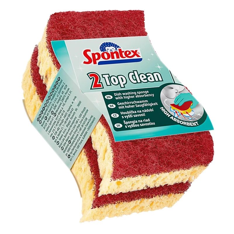 Tīrīšanas sūklis Spontex Top Clean. dzeltena. 2 gab.