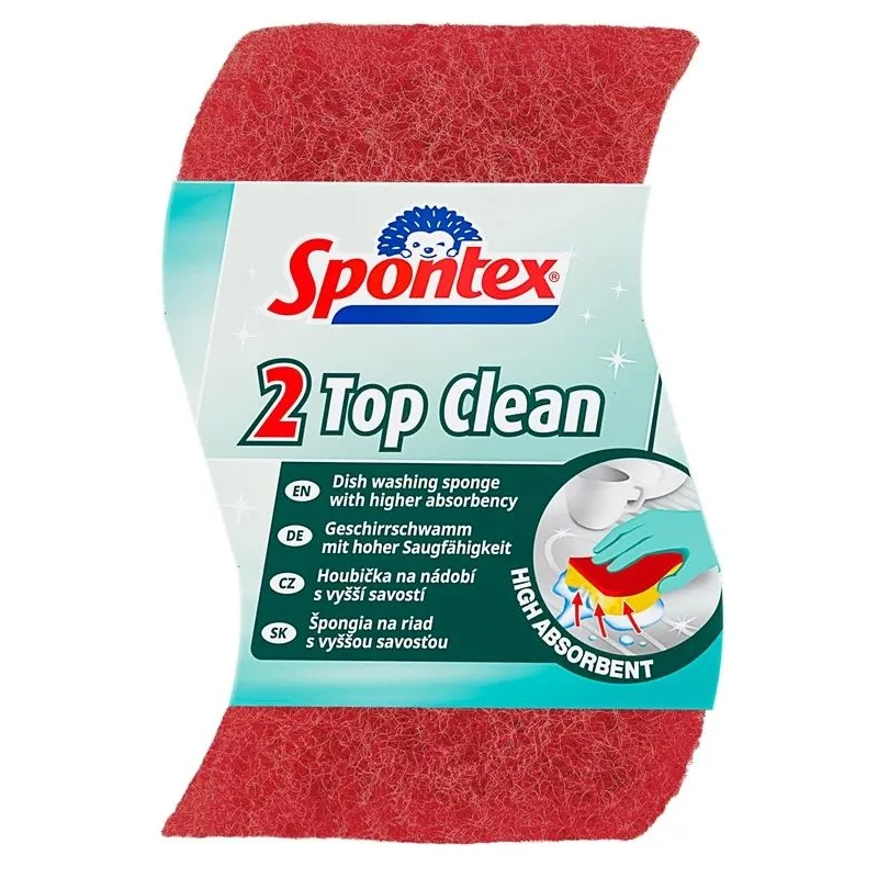 Kempinė valymui Spontex Top Clean, geltona sp., 2 vnt.