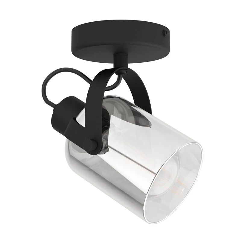 Spotlampa berregas e27 melna-hroma