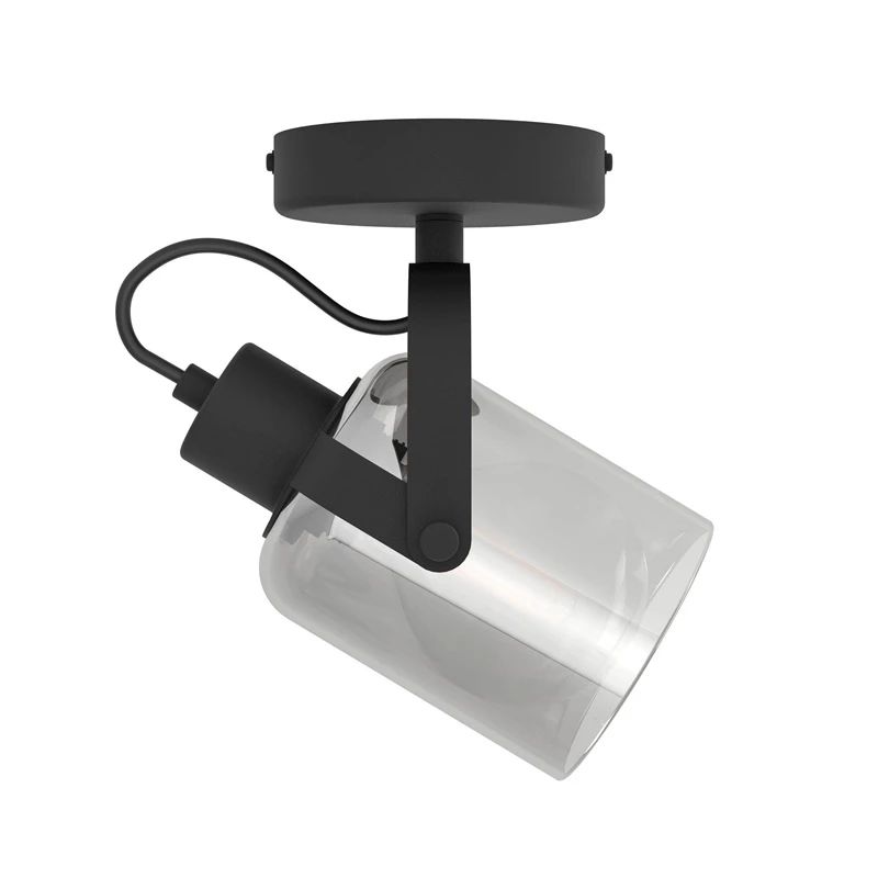 Spotlampa berregas e27 melna-hroma