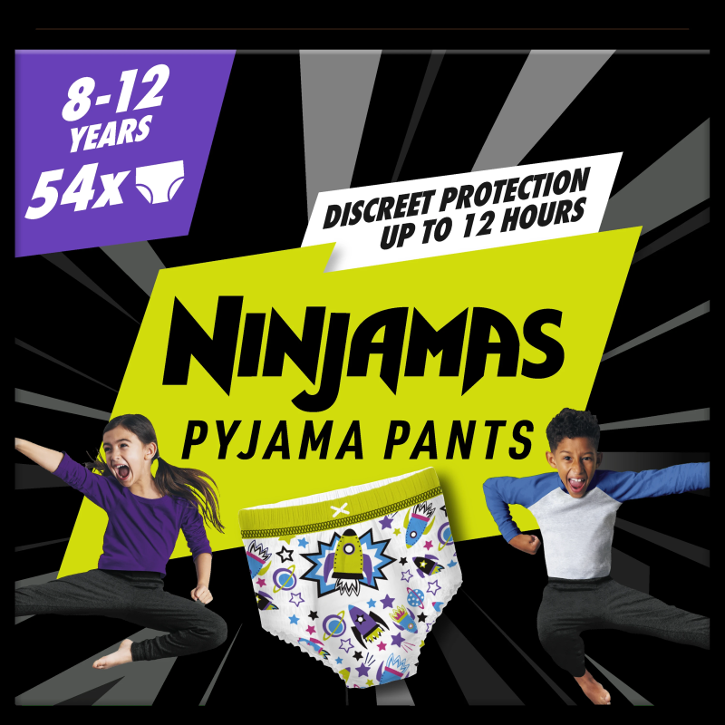 Pampers Ninjamas Pidžamas Biksītes Space, 54 Biksītes Naktij, 27-43 kg