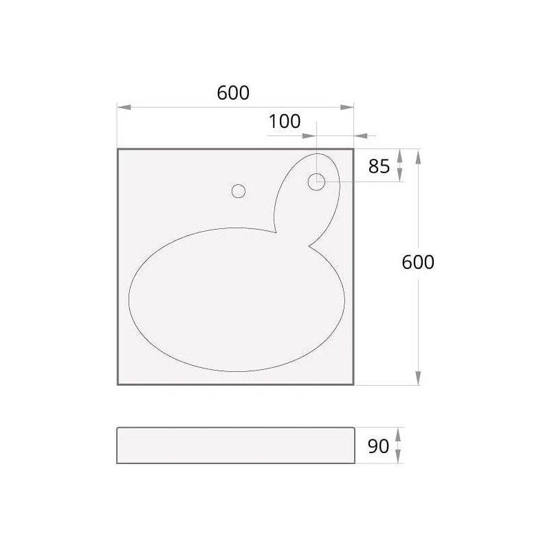Nocenota prece - Paa Claro 600x600mm Washbasin White with Fixings