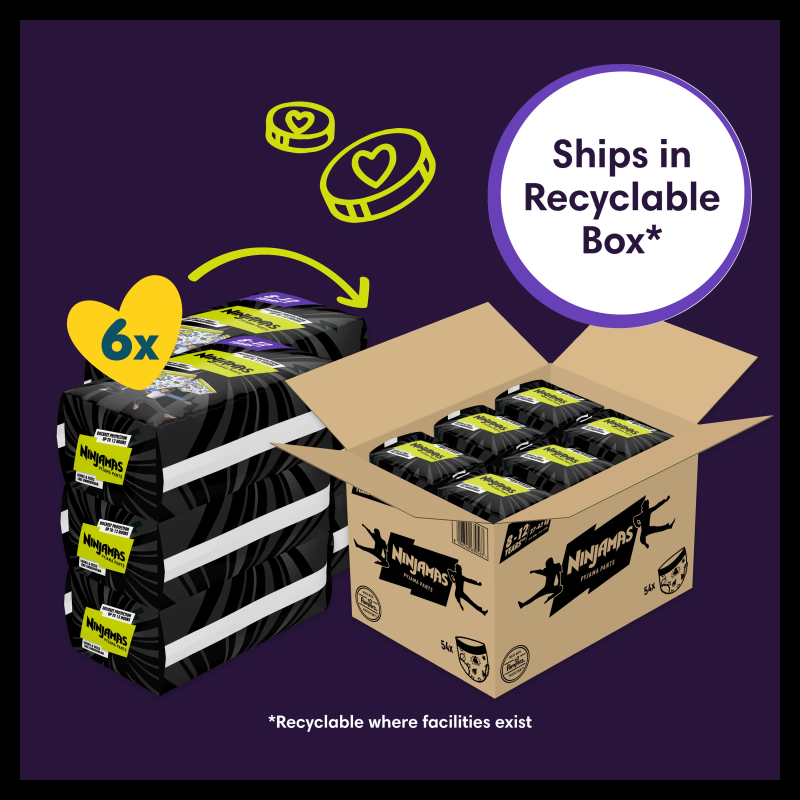 Pampers Ninjamas Pidžamas Biksītes Space, 54 Biksītes Naktij, 27-43 kg