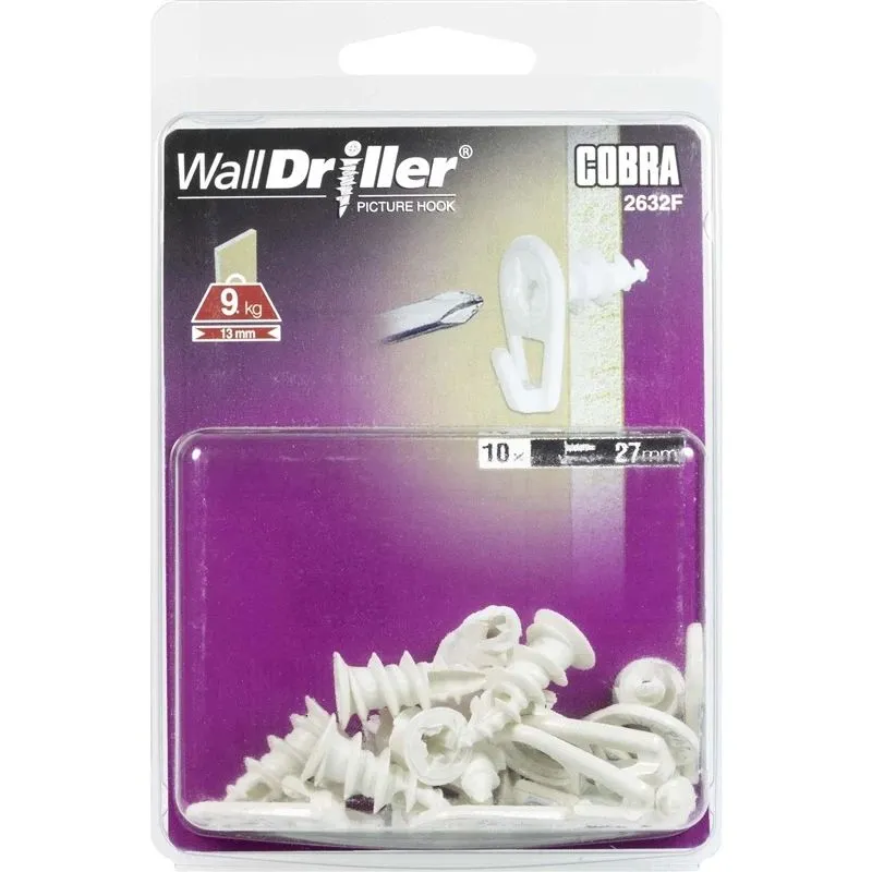 Ieskrūvējams āķis Cobra, āķa, 10.5 mm x 27 mm, 10 gab.