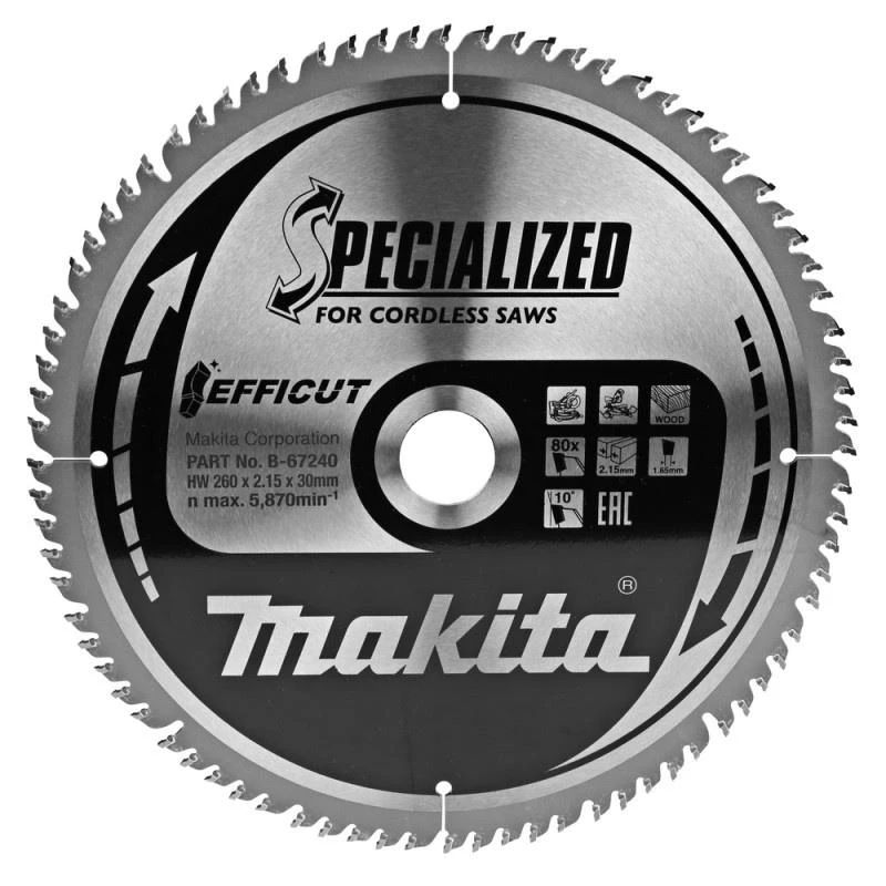 Griešanas disks Makita Efficut, 260 mm x 30 mm