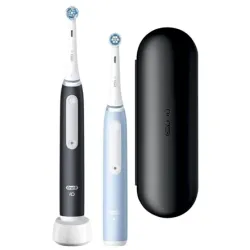 iOG3d.2i6.2K Oral-B iO3 Elektrinis Dantų Šepetėlis Matt Black-Ice Blue Duo Pack Edition
