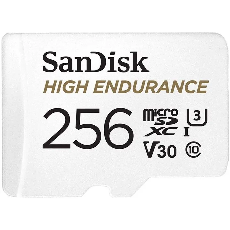 Atmiņas karte SanDisk High Endurance, 256 GB, 100 Mb-s - 40 Mb-s