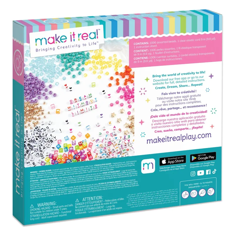 MAKE IT REAL Kūrybinis rinkinys su raidžių karoliukais „Say Yes!“