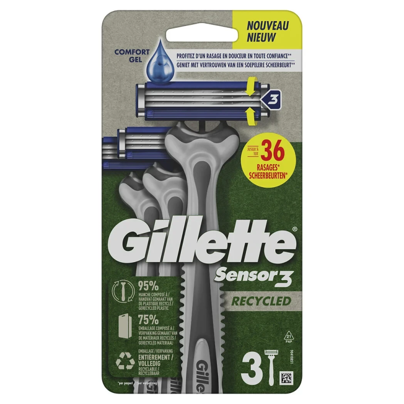 GILLETTE Sensor3 vienreizlietojami skuvekļi 3gab