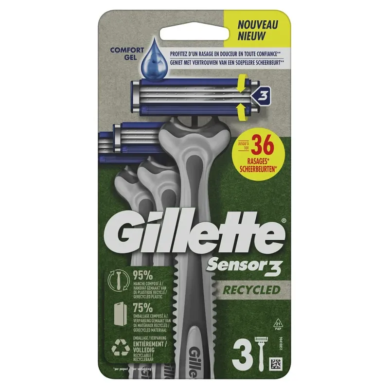 GILLETTE Sensor3 vienreizlietojami skuvekļi 3gab