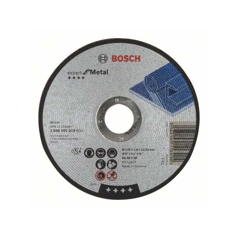 Griešanas disks Bosch, 125 mm x 1.6 mm x 22.23 mm