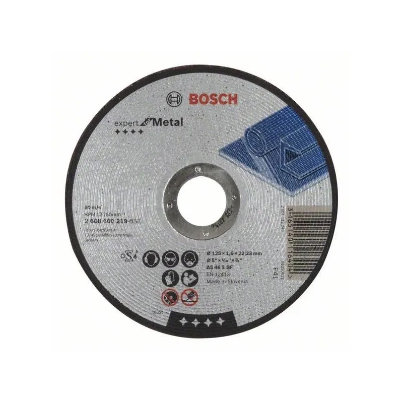 Griešanas disks Bosch, 125 mm x 1.6 mm x 22.23 mm