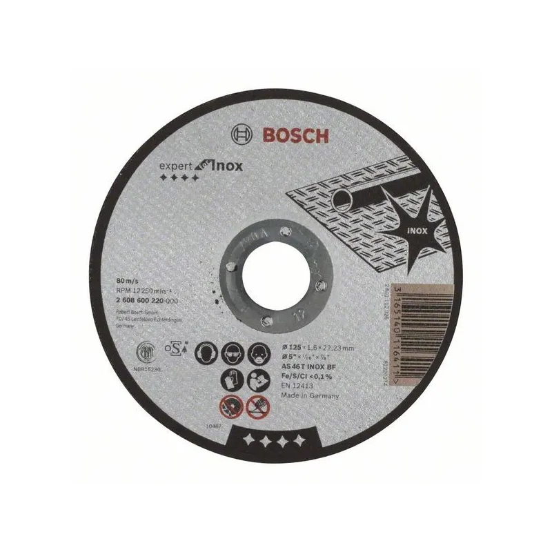 Griešanas disks Bosch, 125 mm x 1.6 mm x 22.23 mm