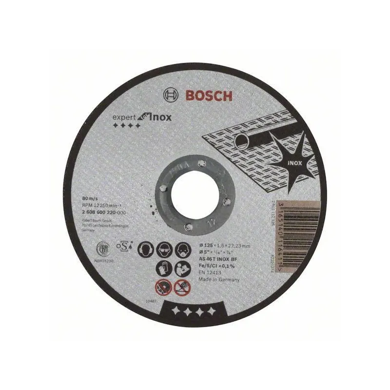Griešanas disks Bosch, 125 mm x 1.6 mm x 22.23 mm