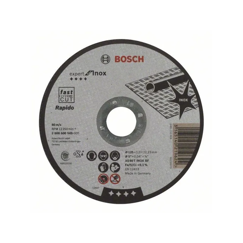 Griešanas disks Bosch 2608600549, 125 mm x 1 mm x 22.23 mm