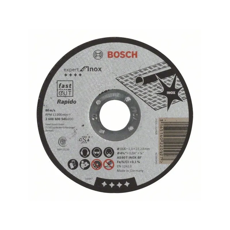 Griešanas disks Bosch, 115 mm x 1 mm x 22.23 mm