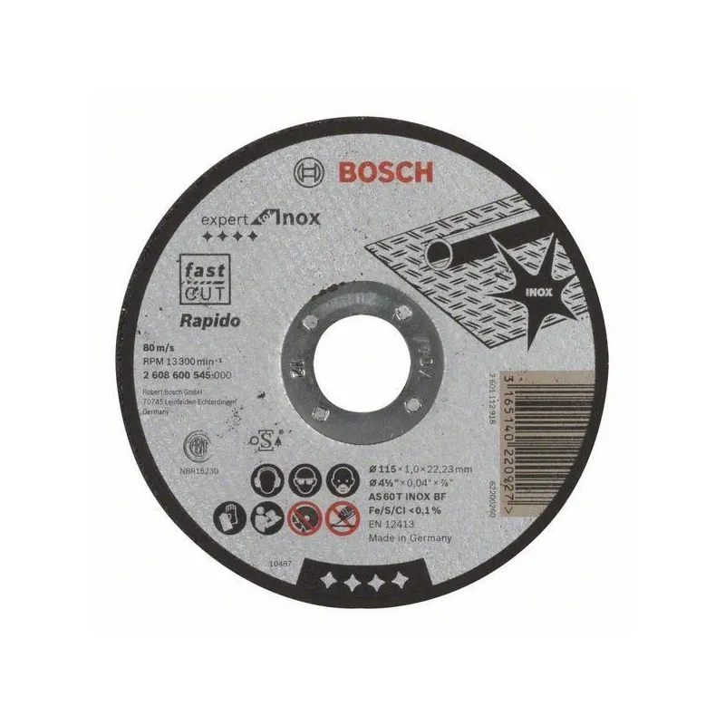 Griešanas disks Bosch, 115 mm x 1 mm x 22.23 mm