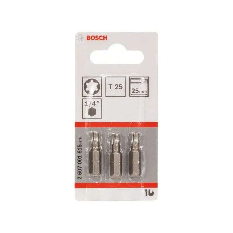 Skrūvgriežu uzgaļu komplekts Bosch 2 607 001 615, T25, 25 mm