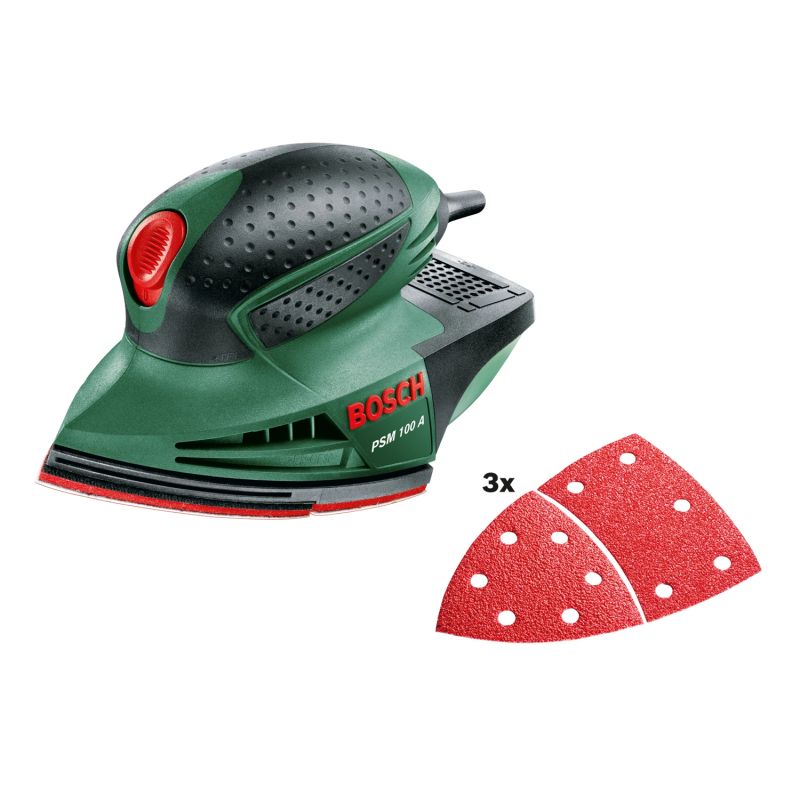 Elektriskā trīsstūra slīpmašīna Bosch Green PSM 100A. 100 W