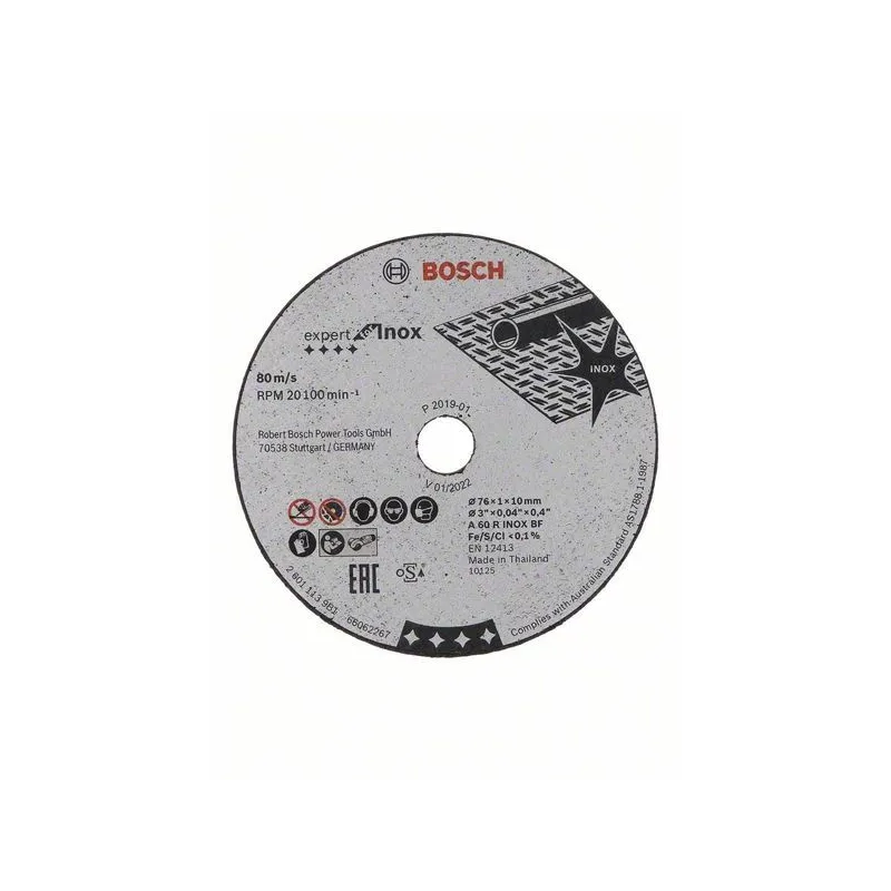Griešanas disks Bosch, 76 mm x 1 mm x 10 mm