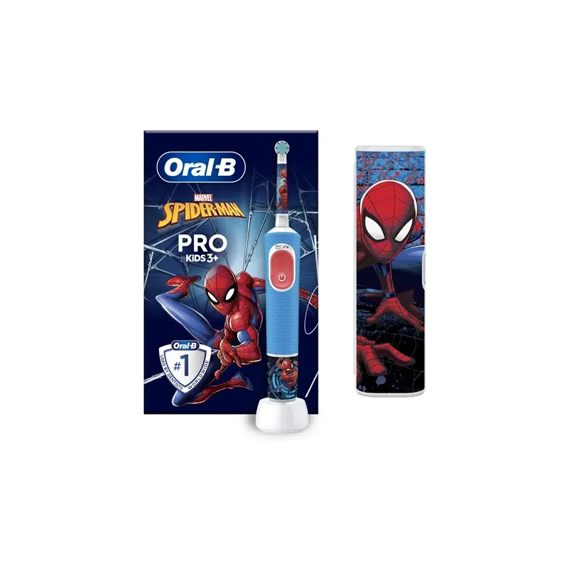 D103.413.2KX Vitality PRO Kids 3+ Spiderman Elektrinė dantų šepetėlė + Kelioninis dėklas