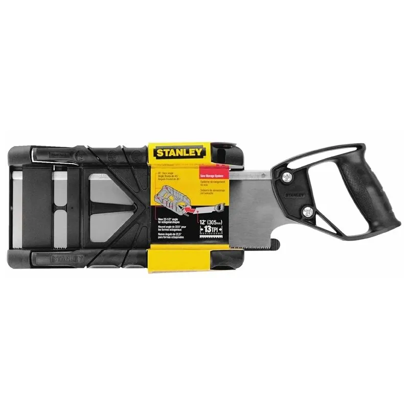 Saw storage mitre box with saw