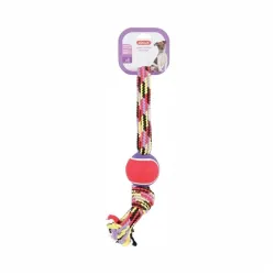 Ten.ball ropetoy w.handle 40cm