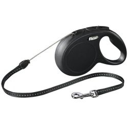 Automātiskā pavada Flexi New Classic Cord S. melna. 8 m