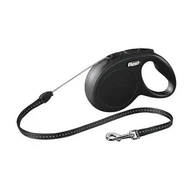 Automātiskā pavada Flexi New Classic Cord, melna krās., S 8m