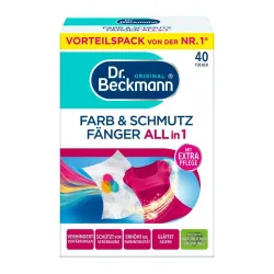 Dr. Beckmann spalvų ir nešvarumų surinkimo servetėlės 3in1, 40 vnt.