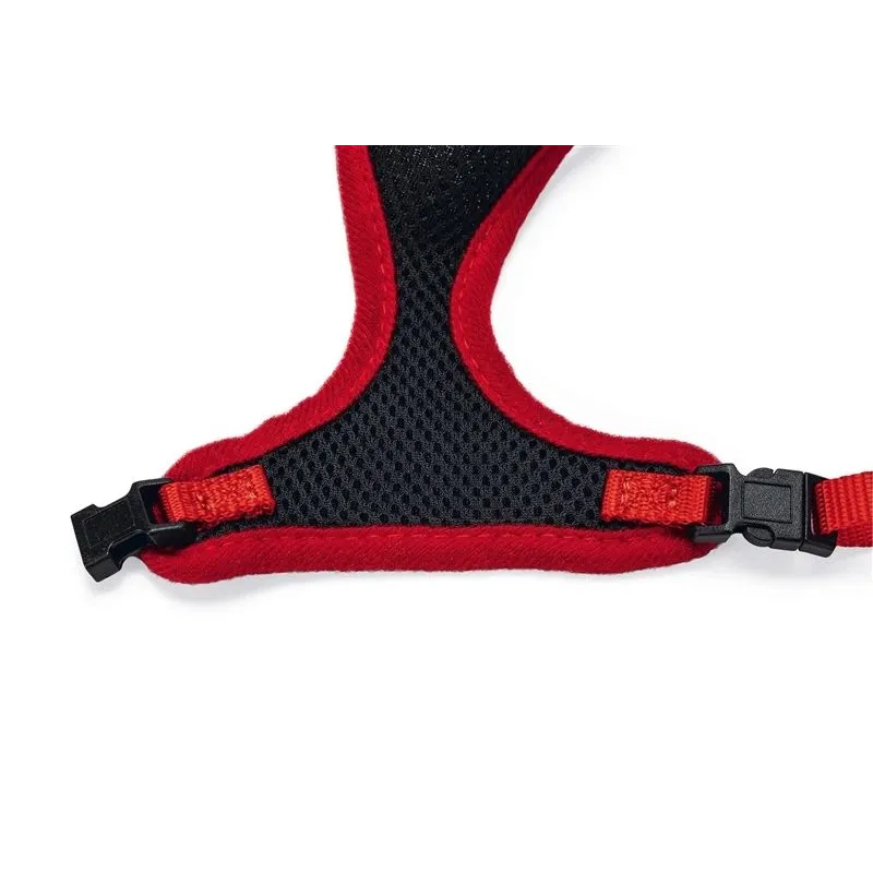 Kaķu siksna ar pavadiņu Karlie, 36 - 48 cm x 10 mm, melna krās.-sarkana krās.