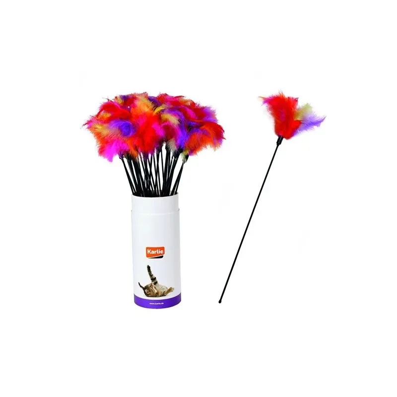Mänguasi kassidele pulga otsas Karlie Tickler Feathers, punane v., 45 cm