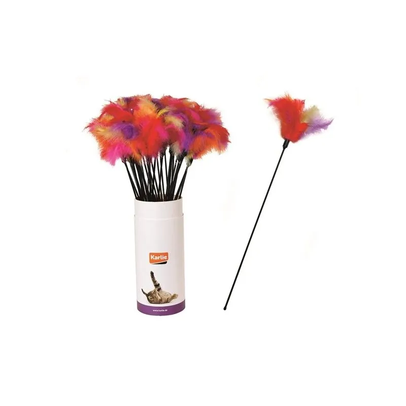 Mänguasi kassidele pulga otsas Karlie Tickler Feathers, punane v., 45 cm