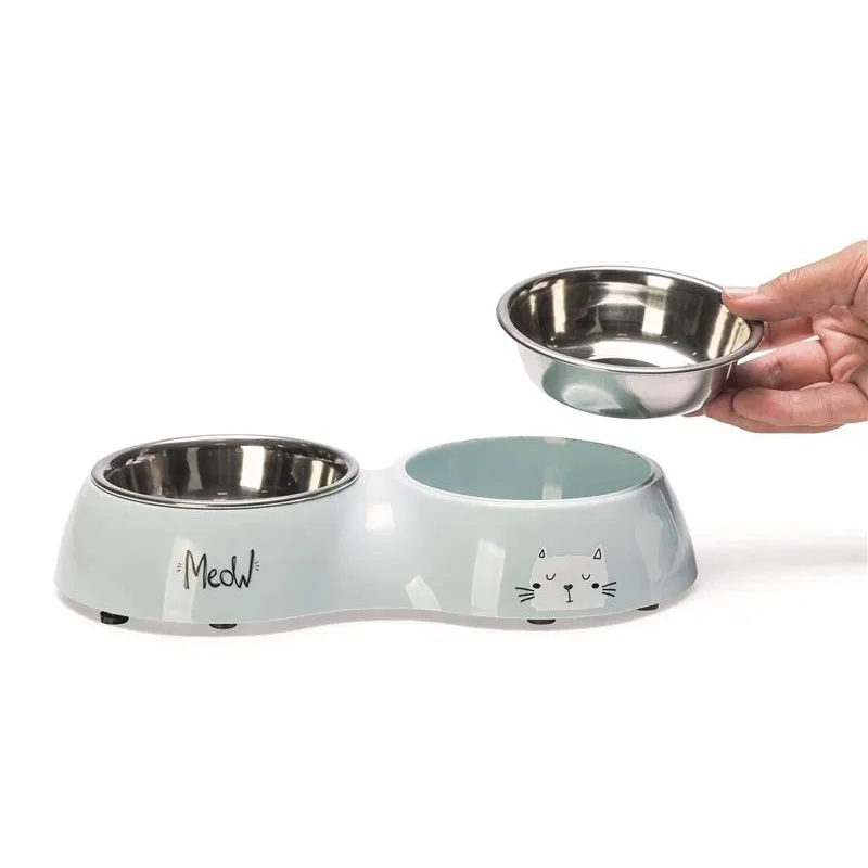 Bļoda dzīvniekam Karlie, 0.22 l, zila krās.