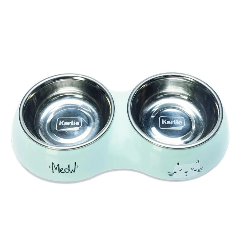 Bļoda dzīvniekam Karlie, 0.22 l, zila krās.