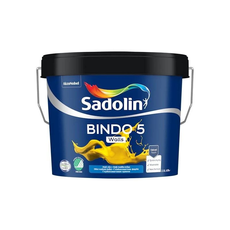 Krāsa Sadolin Bindo 5 BW. balta. 2.5 l