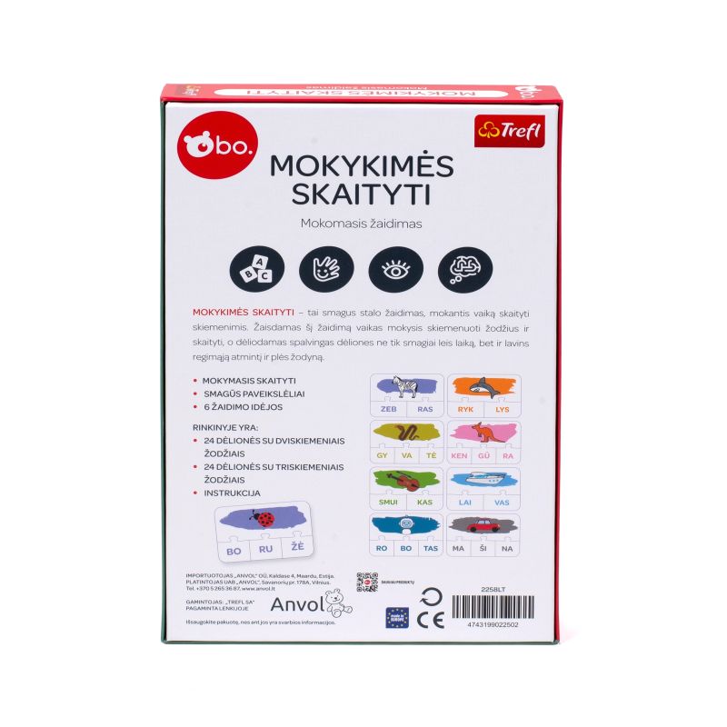 bo. izglītojoša galda spēle "Zilbes", latviešu valodā